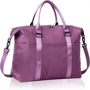 여성 위켄더 더플백 비행기 필수품용 여행용 토트백 트롤리 슬리브가 있는 오버나이트백 분만 분만용 대형