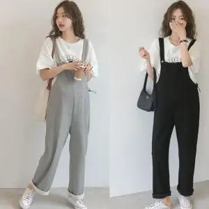 키밍 캐주얼 임산부 멜빵 바지 팬츠 임부복 와이드