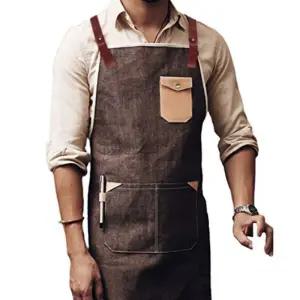 데님 앞치마 미술 포켓 조리 카페앞치마