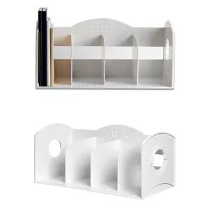 4칸 학생용 책상 책꽂이 북앤드 44.7x21cm 1개 화이트