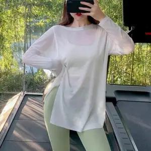 다용도 피트니스 여성 필라폴웨어 매듭 긴팔티 WFIKU2D