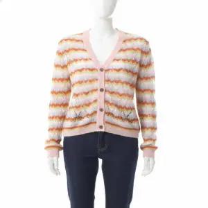 [메종키츠네]MAISON KITSUNE STRIPED ALPACA LACE CARDIGAN NW00501KF0002-0032 스트라이프 알파카 레이...
