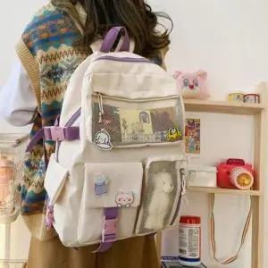 캐주얼 여자 10대 가방 흰색 백팩 인기 패션 책가방 WA929C1