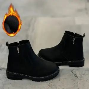 남자 캐주얼 사이드 지퍼 방한 겨울 털부츠 첼시부츠