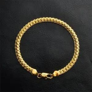 실버 18k 골드 체인 팔찌