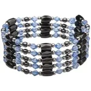 마그네헬스 라이트 블루와 블랙 마그네틱 랩 36인치 - 남녀용 웰니스 팔찌/목걸이