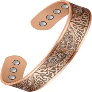 남성용 제라콜 구리 팔찌 3 800 가우스 강력 네오디뮴 자석이 있는 마그네틱