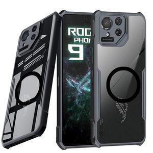 phone 범퍼 커버 케이스, 낙하 guizzcg rog 군용 등급 초박형 asus 에어백 9 아크릴 마그네틱 소프트 tpu 블랙 뒷면 보호,