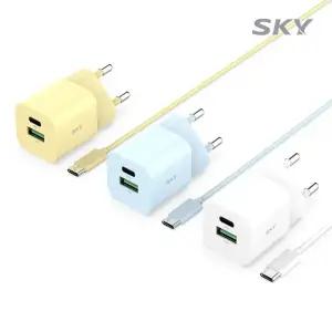 [케이블 세트] 스카이 필 큐브 30W PD PPS 2포트 초고속 충전기 USB C타입 아이폰 갤럭시 탭 아이패드 고속 어댑터