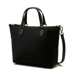 [헤지스](대구신세계)블랙 로고 가죽배색 나일론 토트백 HIBA5E301BK