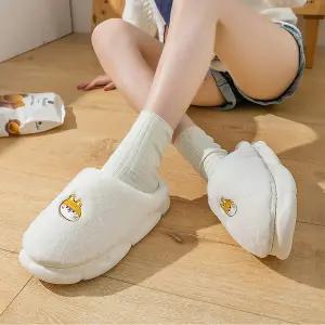 여성용 따뜻한 슬리퍼 사무실 거실 털슬리퍼 귀여운 댕댕이실내화