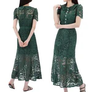 셀프포트레이트 코드 레이스 미디 원피스 PF23080MG GREEN