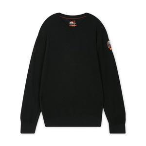 [파라점퍼스] 남성 와펜 패치 블랙 니트 PMKNPK01 541