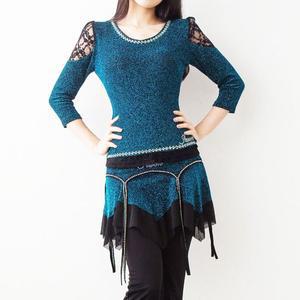 [까르죠아] 블링블링 뒷태 블라우스 스포츠 사교 라틴 댄스복 봄 가을 간절기 여성 빅사이즈