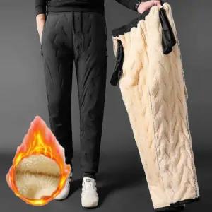 남자 기모 융털 패딩바지 겨울 트레이닝 작업복 조거 일자 밴딩팬츠