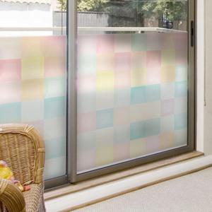 fh434m-무점착유리시트글라스시트지알록달록네모