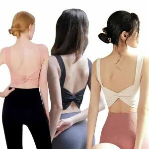 [하프클럽/다잇템]여자 캡내장 필라테스복 골지 요가 브라탑