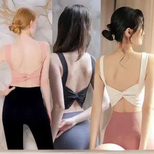 [하프클럽/다잇템]여자 요가 캡내장 꼬임끈 골지 브라탑