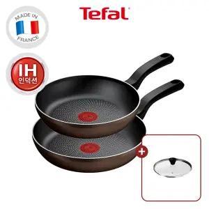 [테팔] 라이트쿡 인덕션 프라이팬 2종(팬22+팬24)+레온 유리뚜껑24