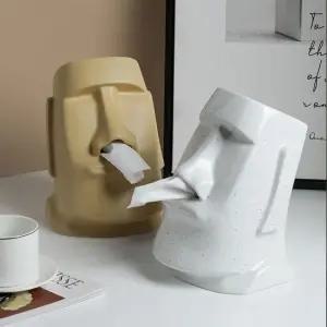 모아이도자기티슈케이스 각티슈 두루마리 모아이석상 티슈커버 각티슈 휴지케이스