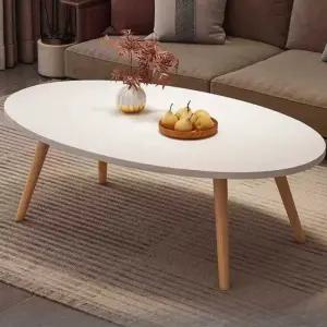 땅콩테이블 고정식 원목 타원 소파 티탁자 다용도 밥상 60cm