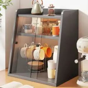 빈티지 주방 찻장 장식장 원목 미니찬장 엔틱 그릇장과 커피장