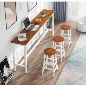 카페와 베란다에 적합한 홈바테이블 긴탁자 의자 세트 180x30x100cm