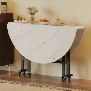 확장 접이식 대리석 원형테이블 폴딩 다이닝 이동식 식탁 탁자 12m