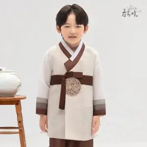 [금동이]AM228남브라운둥근보 아동한복 남아한복