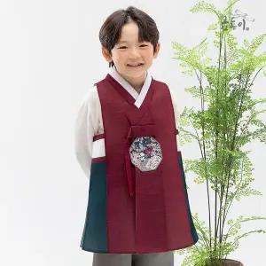 [금동이]AM234남빨강팔각보 아동한복 남아한복