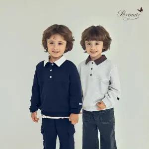 [보리보리/페리미츠]카라 배색 티셔츠(P2535T142)