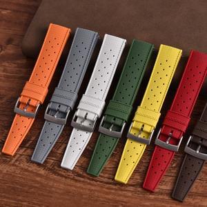 열대 FKM 고무 스트랩 퀵 릴리스 시계 밴드 20mm Oris Seiko Citizen 용 스마트