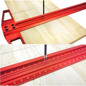 정밀 마킹 T-룰 표준 알루미늄 합금 T-스퀘어 목공 스크라이버 위치 T 자 펜 구멍 포함