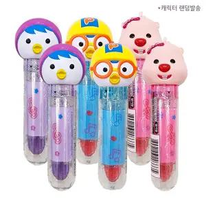 뽀로로 립스틱 모양 캔디 6개 딸기 포도맛 사탕 간식