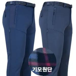 남성 겨울 기모등산바지 스판 작업복바지 전사프린트 세미슬림핏