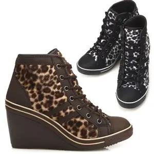 여성 호피통굽 웨지직장인 구두 7cm WFGS26U