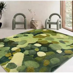 포르르 잔디러그 거실러그 꽃밭카페트 인테리어