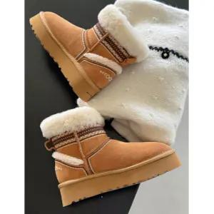리얼소가죽 양털 통굽 어그부츠 에스닉 데일리 숏부츠