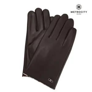 [롯데백화점]메트로시티 체크파이핑 남성 가죽장갑 MGMJ-L501