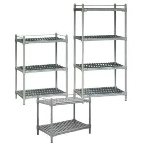 DK쉘빙시리즈( 2단 3단 4단) 플라스틱 선반대 고정형 왜건 보조테이블 매쉬상판 건조대 수영장 보관대 주방 창고 수납대