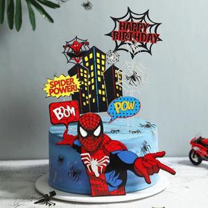 어벤져스 케이크 장식 슈퍼히어로 스파이더맨 헐크 토퍼  생일 파티 베이비 샤워 용품 선물