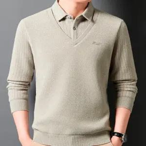 골프웨어 티셔츠 컴비네이션 긴팔 기모 니트티 VNPOL331
