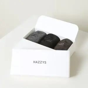 [헤지스](대구신세계)블랙 멜란지 면혼방 장목양말3종세트 HISS6E512BK