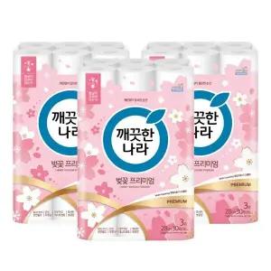 깨끗한나라 벚꽃 프리미엄 28m 30롤 X 3팩 434347