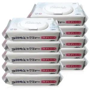 크리넥스 안심 물티슈 99.9% 항균 캡형 60매 X10개 434778