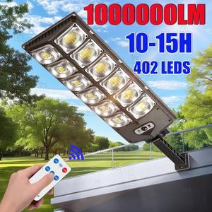 이중 행 광각 1000000LM 태양 광 가로등 504 LED IP65 방수 3 작동 모드 모션 센서 정원 테라스 파티오 램