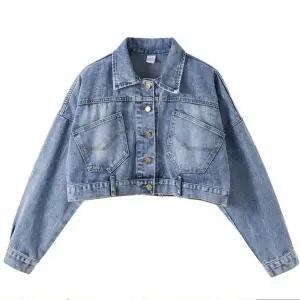 버튼 포인트 크롭 데님 자켓 RNR0116 화이트 청 남자 코트 오버핏청자켓 여성 (WFK3QC6)