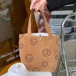 가벼운 여성 골덴 미니 토트백 캐주얼 핸드백 가방 아이템 (WFJ6VB7)