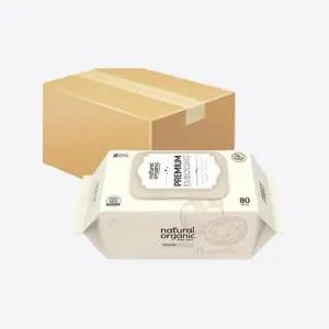 네츄럴오가닉 프리미엄 엠보싱 물티슈 캡형 80매 20개 436013