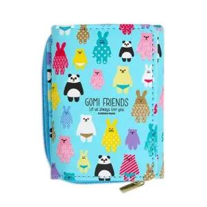 3단 스카이블루 디자인 지갑 고미프렌즈 (WFJR5NB)